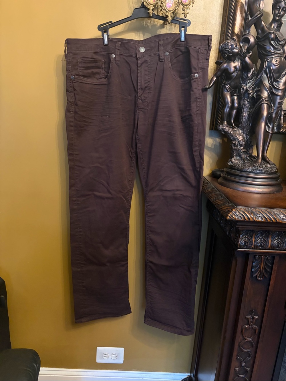 Buffalo David Bitton Men's Straight Jeans in Dark Brown